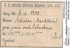 Etiketten zu Feldspat (Adular, Mondstein) (NHMW-MIN-Aa1220)